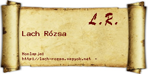 Lach Rózsa névjegykártya